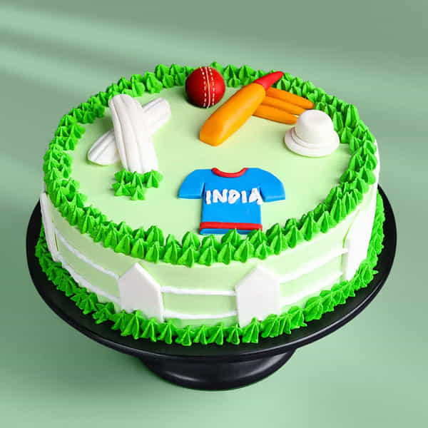 Cricket theme litchi cake